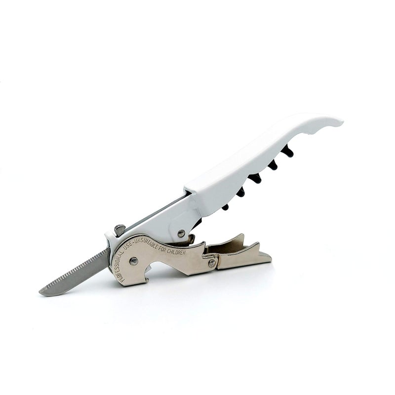 Pulltap's Genuine Slider 900 Waiter's Corkscrew â€“ Double-Hinged Wine Key with Sliding Foil Cutter â€“ Patented Design â€“ Made in Spain â€“ White (Blanco) - Image 1